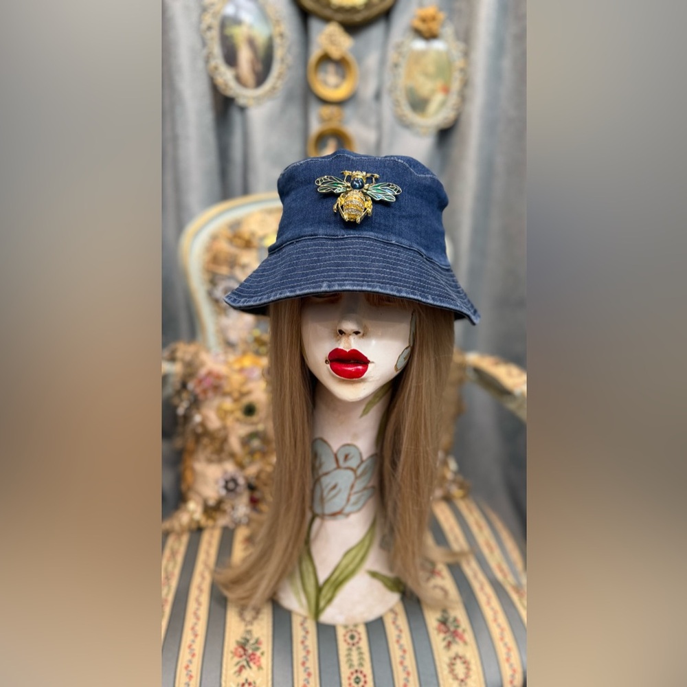 Denim Dress with Matching Hat and necklace - Picture 5 of 7